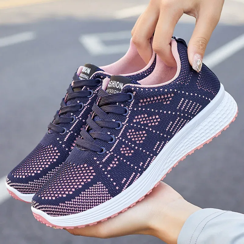 Women Fashion Casual Mesh Breathable Soft Sole Sneakers - Image 3