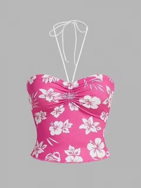 Women Fashion Sexy Floral Printed Slim-Fit Tank Top - Image 3