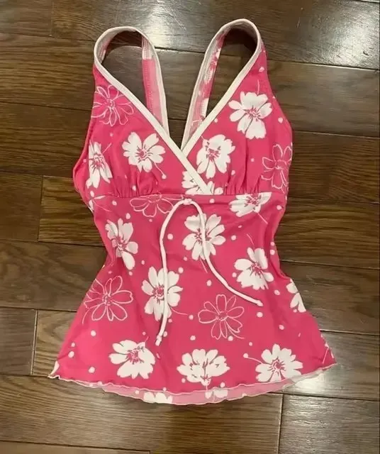 Women Fashion Sexy Floral Printed Slim-Fit Tank Top - Image 4