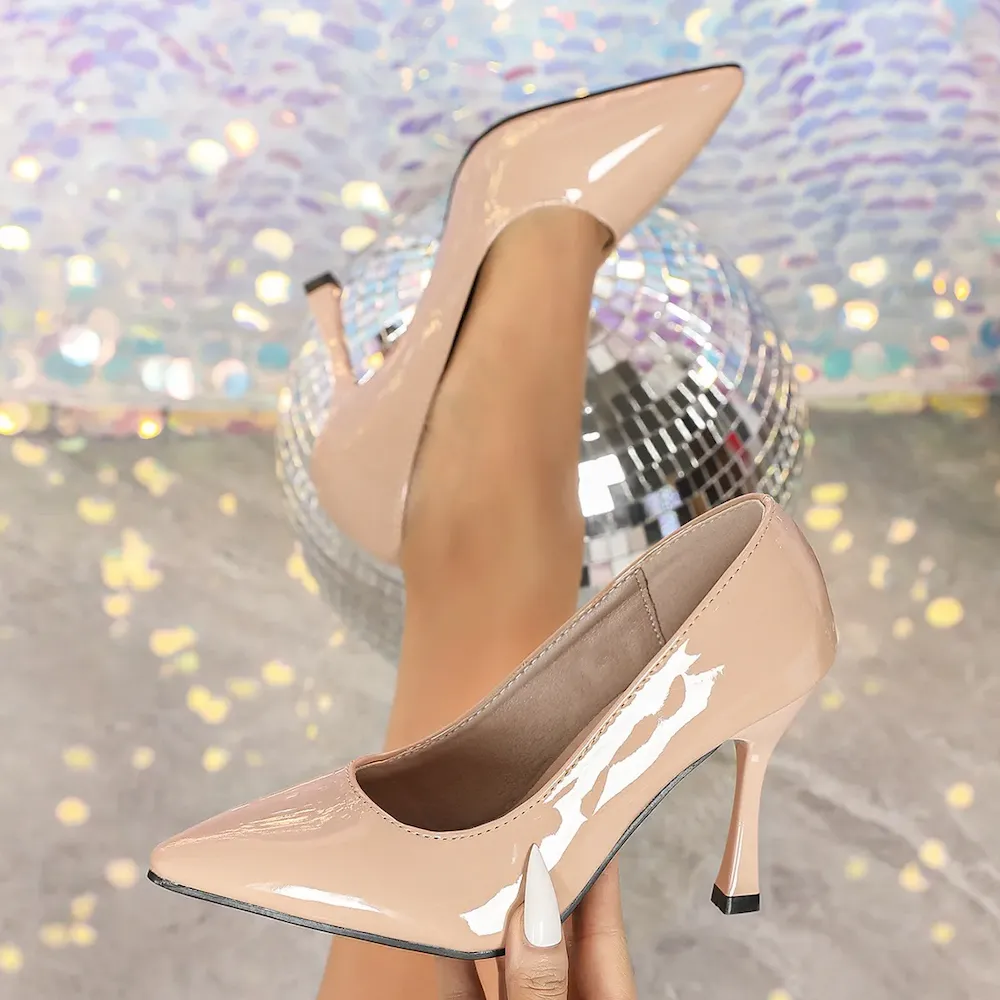 Women Fashion Solid Color Pointed Toe High Heel Shoes - Image 8