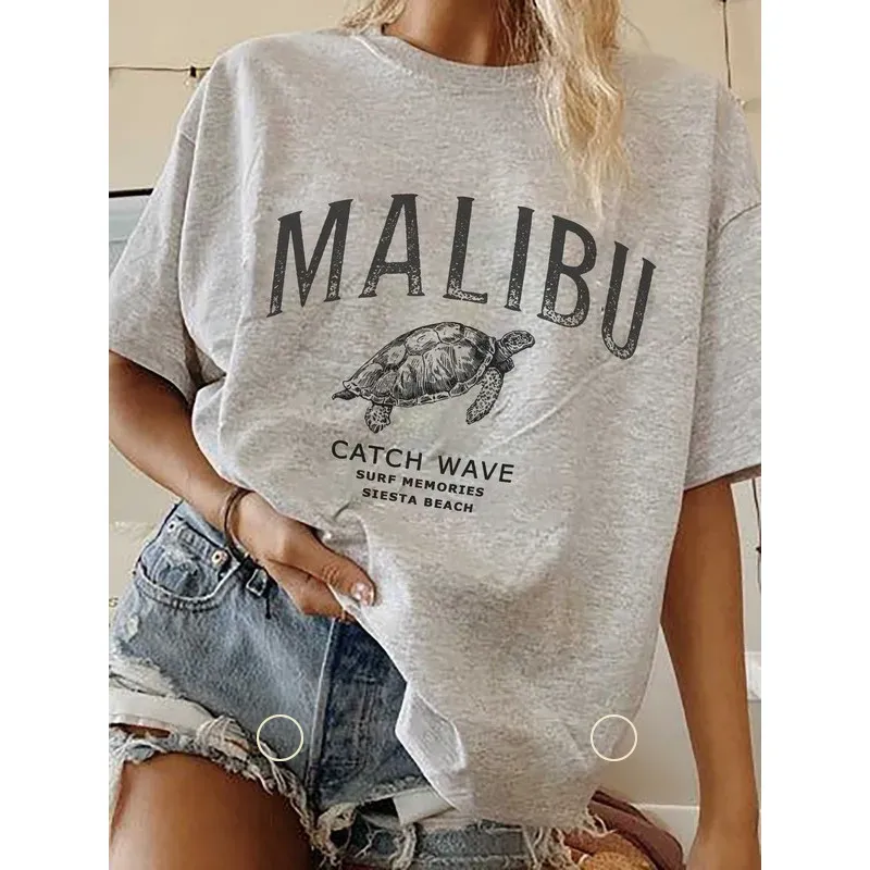 Women Fashion Casual Printed Round Neck Short Sleeve T-Shirt - Image 3