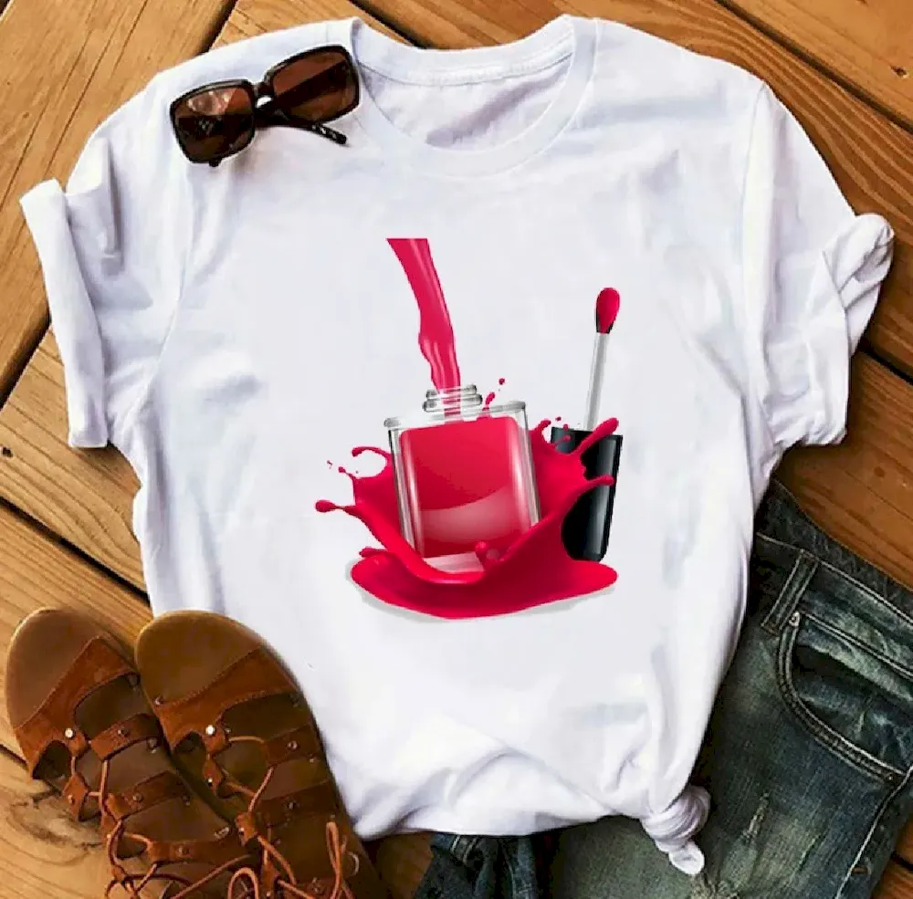Women Fashion Casual Printed Round Neck Short Sleeve T-Shirt - Image 8