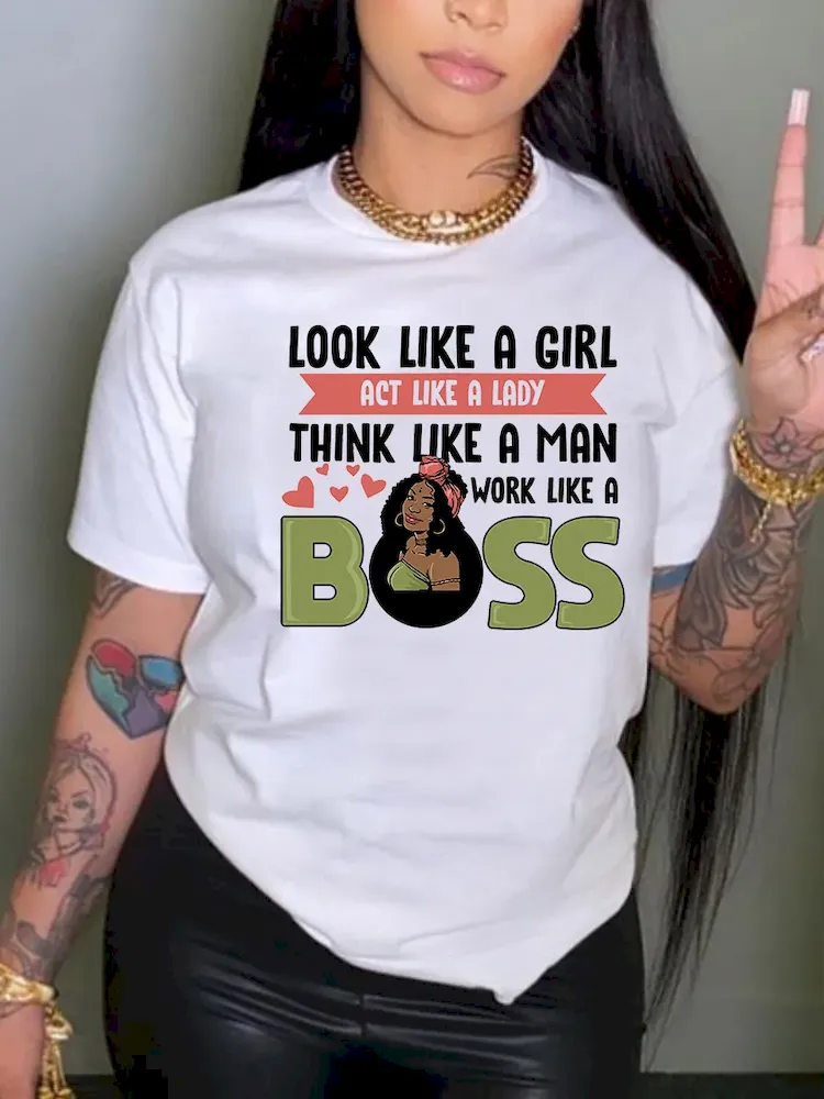 Women Fashion Casual Printed Round Neck Short Sleeve T-Shirt - Image 9