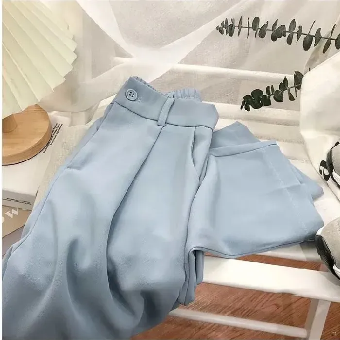 Women Spring And Autumn High Waist Loose Straight Wide Leg Casual Pants - Image 9