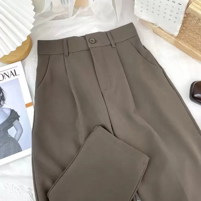 Women Spring And Autumn High Waist Loose Straight Wide Leg Casual Pants - Image 11