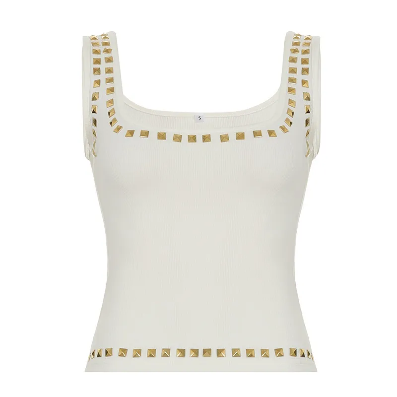 Fashion Women Summer Rivet Tank Top - Image 6