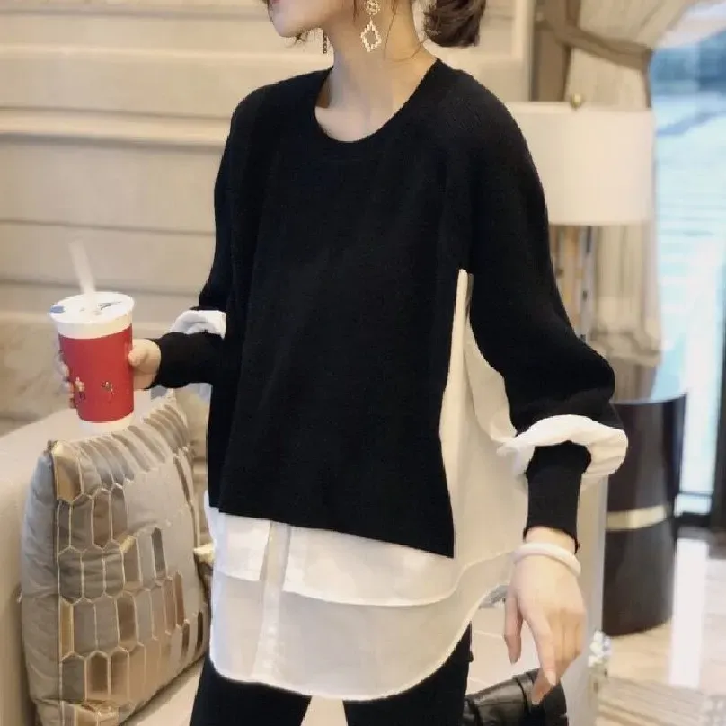 Women Casual Stitching Knitwear - Image 8