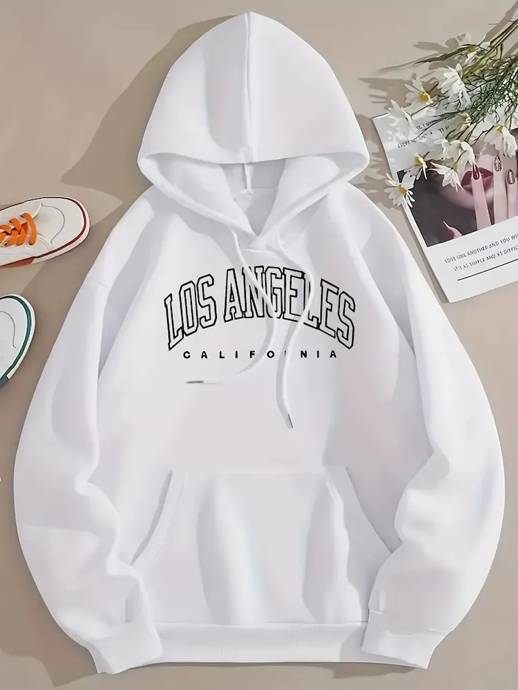 Women Casual Letter-Print Loose Hoodie - Image 3
