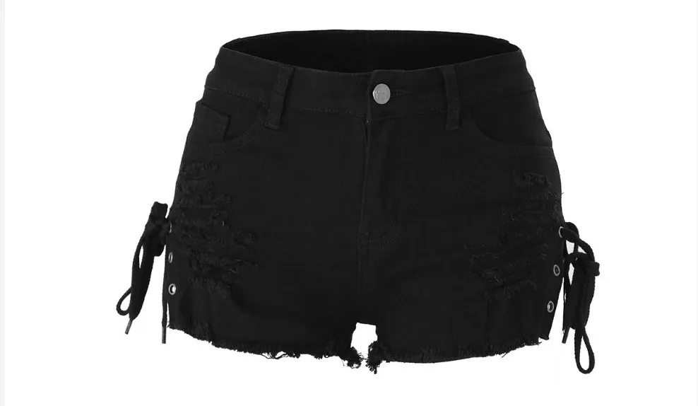 Women Fashion Sexy Casual Solid Color Low Waist Denim Shorts - Image 6
