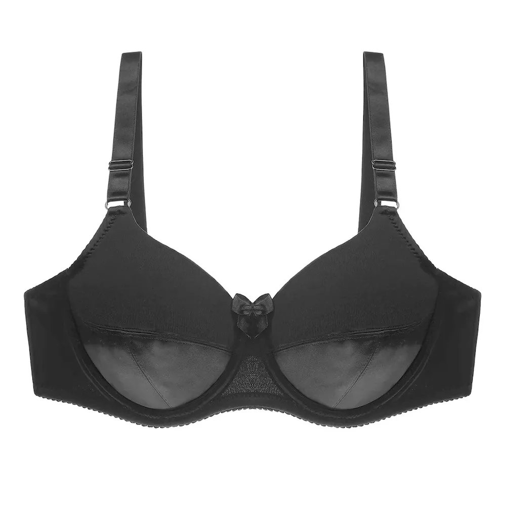 Women Fashion Simple Plus Size Solid Color Ultra-Thin Bra - Image 5