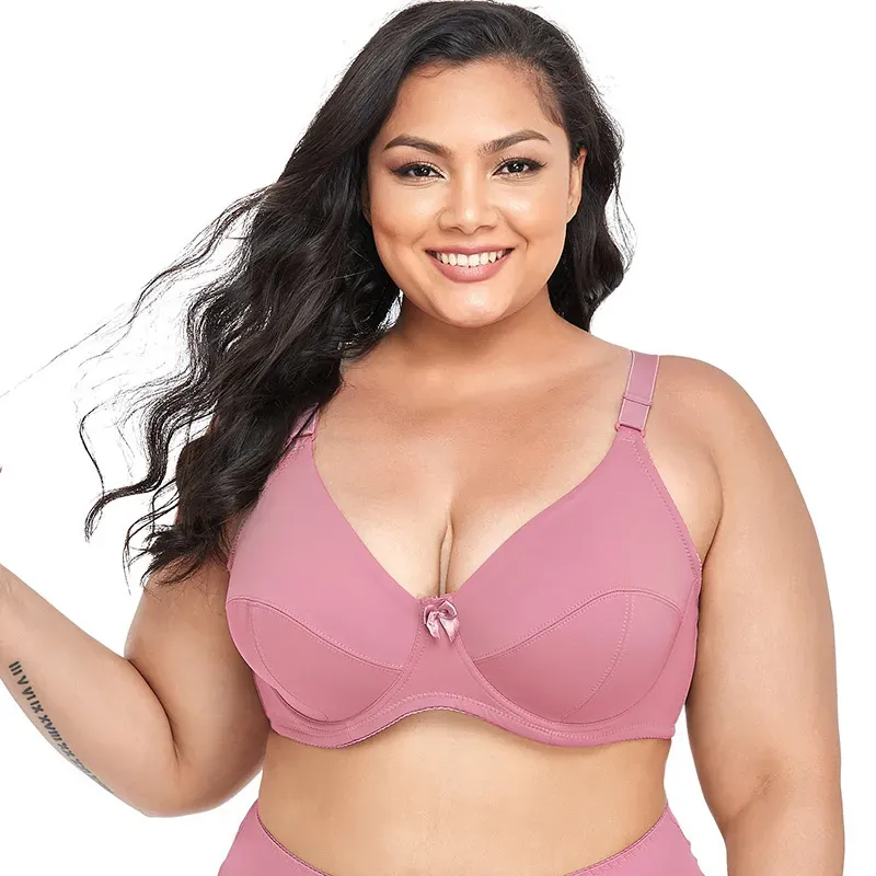Women Fashion Simple Plus Size Solid Color Ultra-Thin Bra - Image 10