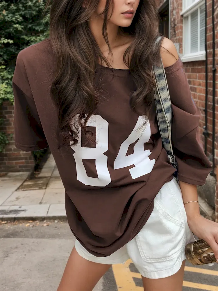 Women Casual Loose Digital Print T-Shirt - Image 9