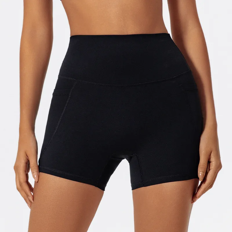 Women Fashion Casual Solid Color Quick-Drying Breathable Sports Yoga Shorts