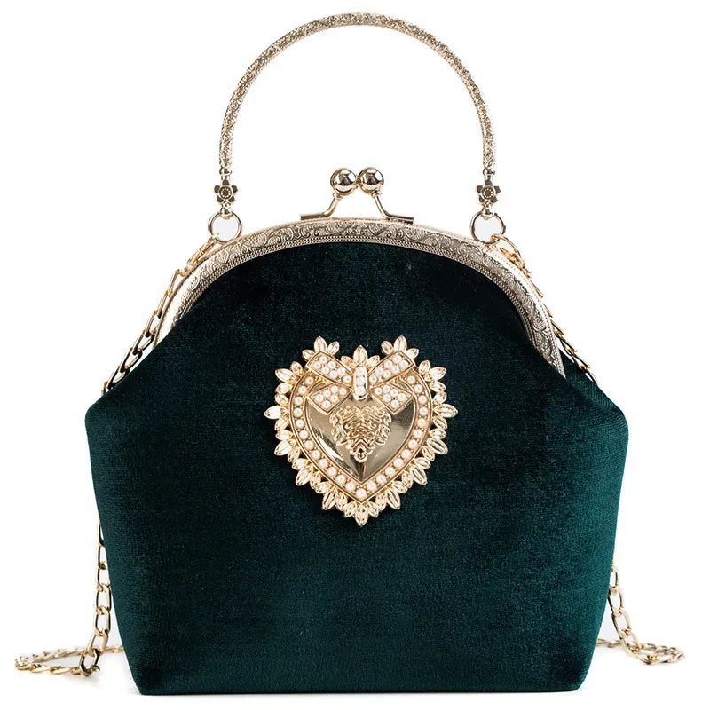 New Design Chic Women Heart Decor Shell Shaped Clasp Handle Bag - Image 10