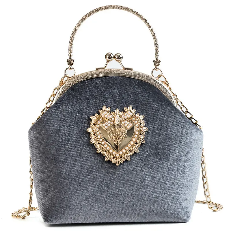 New Design Chic Women Heart Decor Shell Shaped Clasp Handle Bag - Image 13