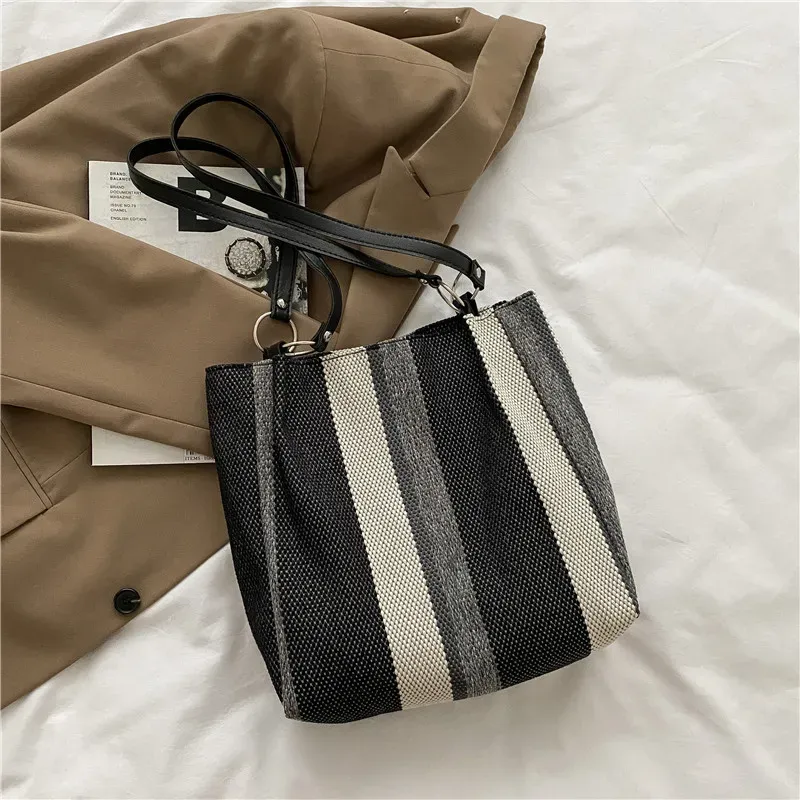 Women Fashion Color Blocking Shoulder Tote Bag - Image 11