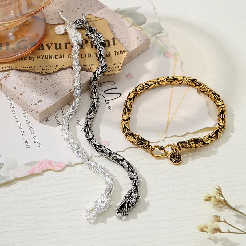 Wholesale Men Fashion Retro Dragon Totem Bracelet