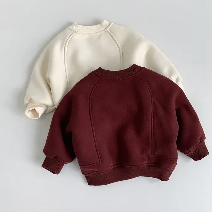 Wholesale Children'S Fashion Casual Fleece-Lined Thickened Long-Sleeve Sweatshirt - Image 2