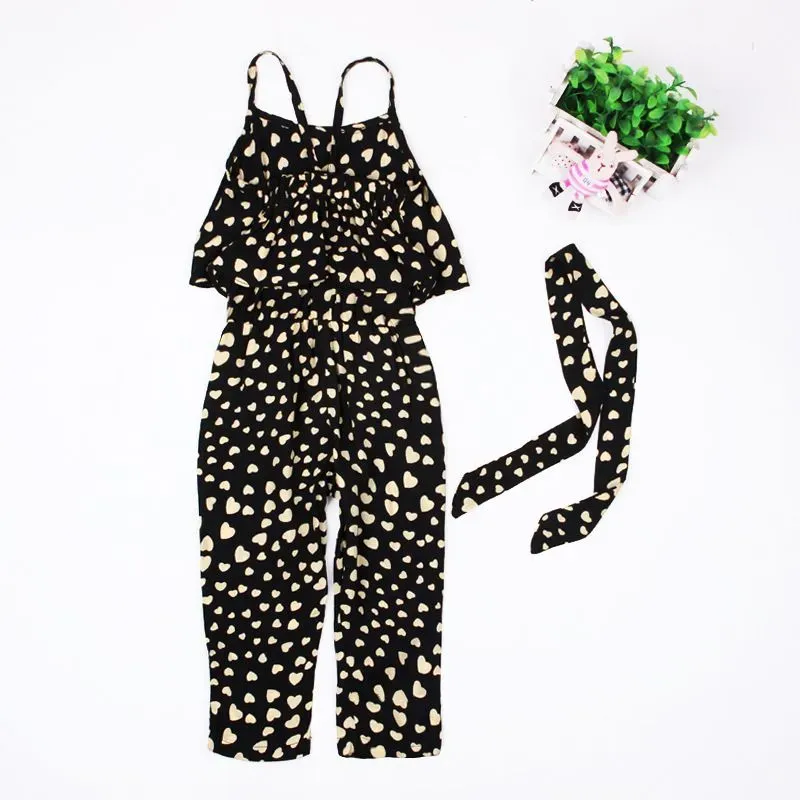 Wholesale Kid Girl Heart Print Sleeveless Jumpsuit - Image 3