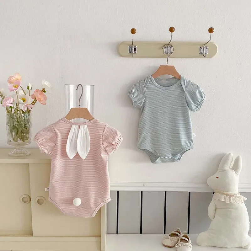 Wholesale Kids Baby Boys Girls Casual Cute Stripe Romper - Image 3