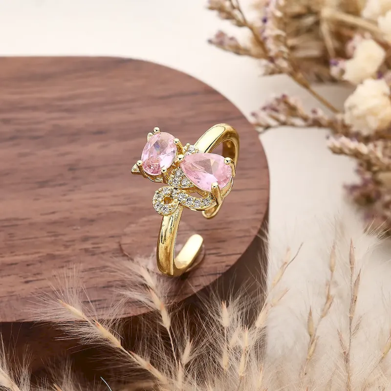 Wholesale Women Fashion Micro-Inlaid Zircon Multicolor Cat Open Ring - Image 13