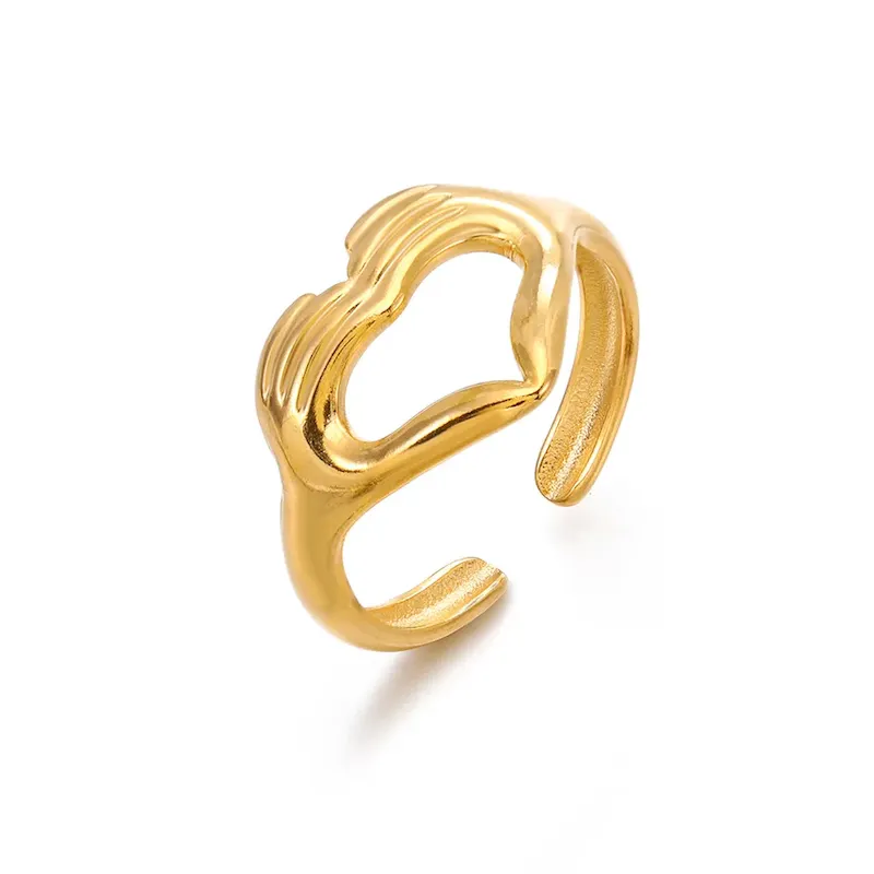 Wholesale Simple Fashion Stainless Steel Heart Ring - Image 6