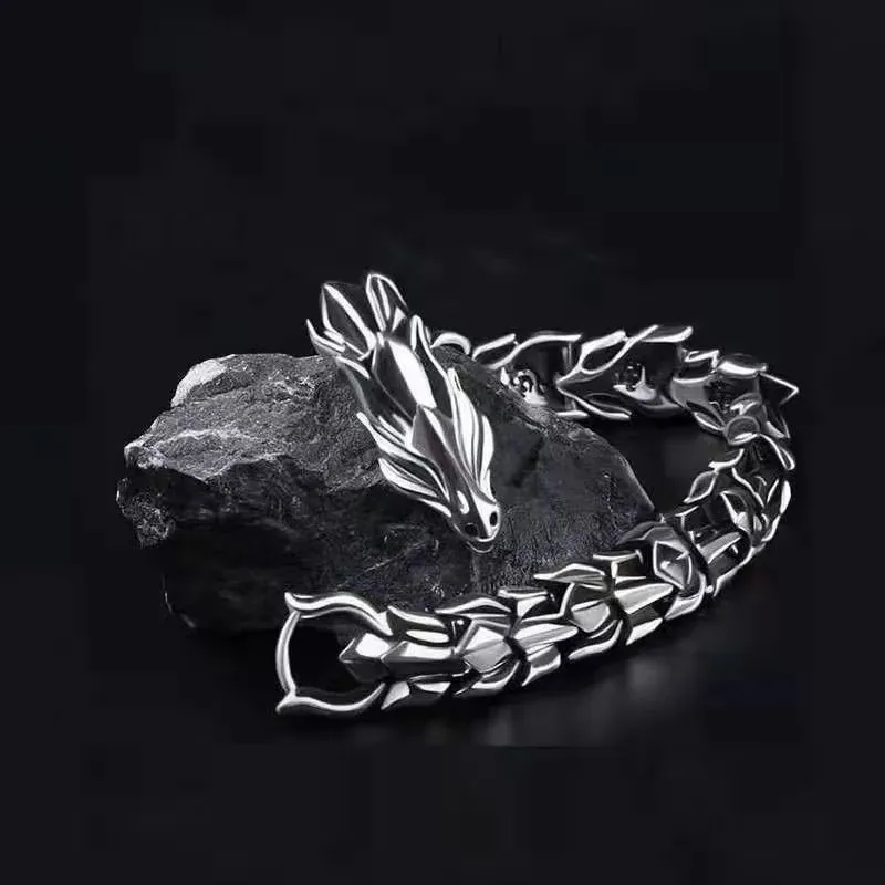 Wholesale Men Fashion Retro Punk Multicolor Dragon Bracelet