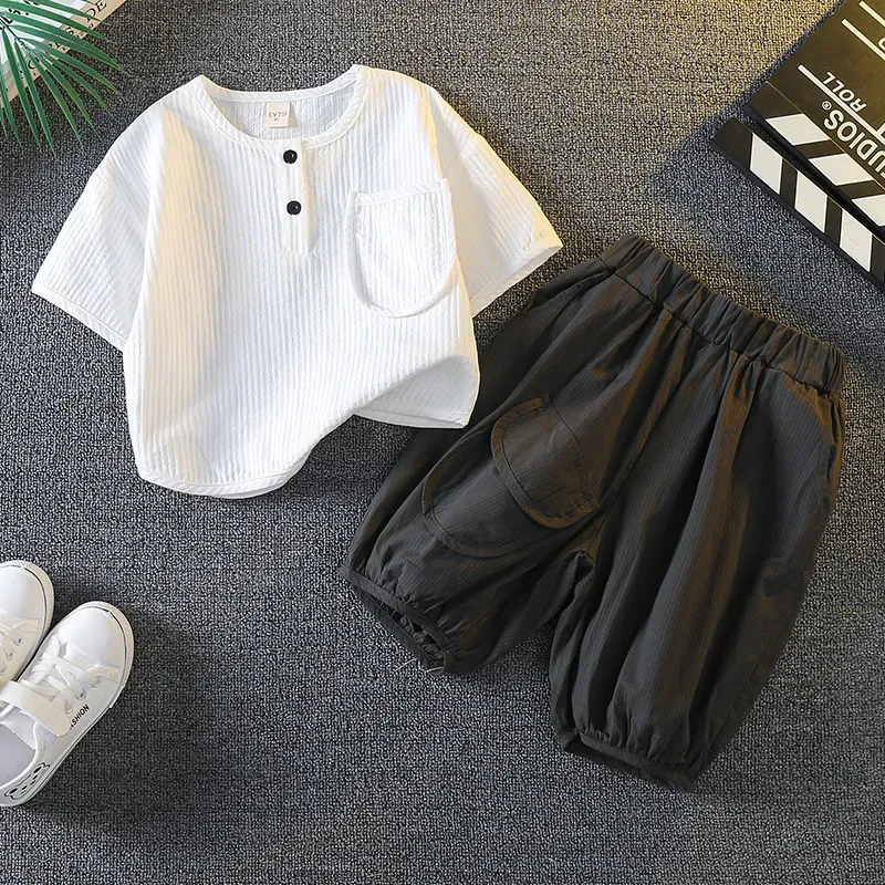 Wholesale Boy'S Casual Solid Two-Piece Set