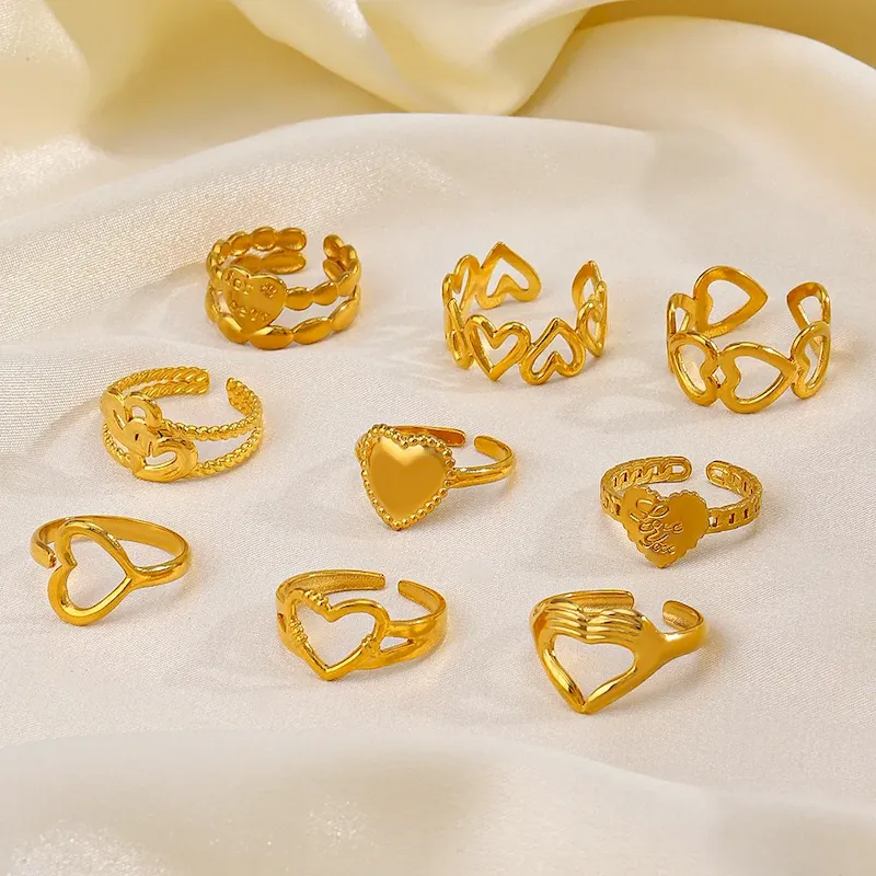 Wholesale Simple Fashion Stainless Steel Heart Ring - Image 3