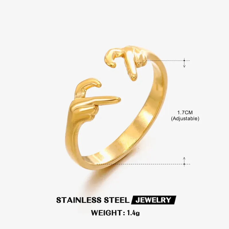 Wholesale Simple Fashion Stainless Steel Heart Ring - Image 13