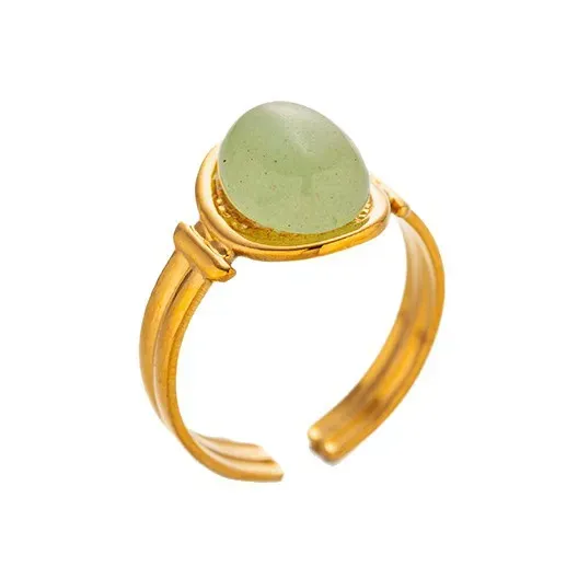 Wholesale Women Fashion Natural Stone Titanium Steel Ring - Image 4